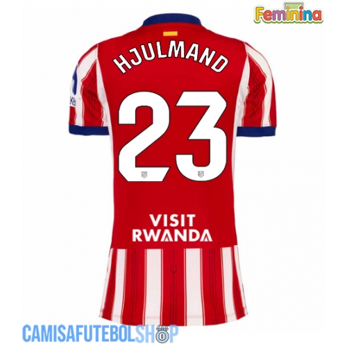 Camisa de time de futebol Atletico Madrid Morten Hjulmand #23 Replicas 1º Equipamento Feminina 2026-27 Manga Curta